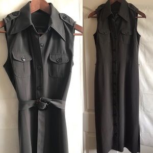 Banana Rep Umber Sleeveless Button Shirt Dress 2